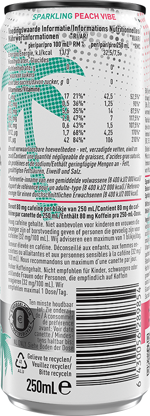 CELSIUS® PEACH VIBE™ – Product's Back Label